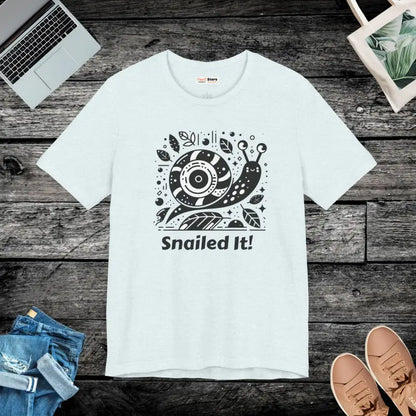 Unisex Jersey Short Tee: your Style with Snailed - Heather Ice Blue / s T-shirt