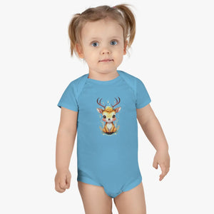 Cute Deer Baby Onesie - Easy Snap Closure Cotton - Dipaliz - & Toddler Tops