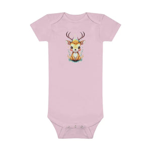 Cute Deer Baby Onesie - Easy Snap Closure Cotton - Dipaliz - & Toddler Tops