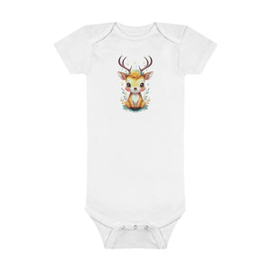 Cute Deer Baby Onesie - Easy Snap Closure Cotton - Dipaliz - & Toddler Tops