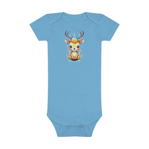 Cute Deer Baby Onesie - Easy Snap Closure Cotton - Dipaliz - & Toddler Tops