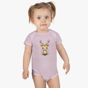 Cute Deer Baby Onesie - Easy Snap Closure Cotton - Dipaliz - & Toddler Tops