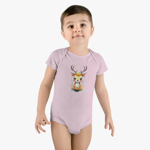 Cute Deer Baby Onesie - Easy Snap Closure Cotton - Dipaliz - & Toddler Tops