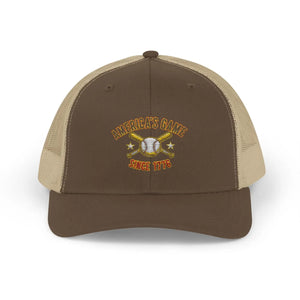 Snapback Trucker Cap - Retro Rodeo Western Eagle Patch Design - Hats