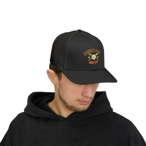 Snapback Trucker Cap - Retro Rodeo Western Eagle Patch Design - Hats