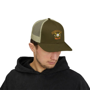 Snapback Trucker Cap - Retro Rodeo Western Eagle Patch Design - Hats