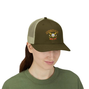 Snapback Trucker Cap - Retro Rodeo Western Eagle Patch Design - Hats