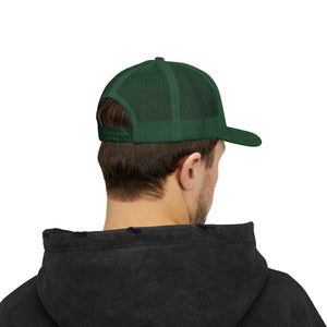 Snapback Trucker Cap - Retro Rodeo Western Eagle Patch Design - Hats