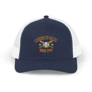 Snapback Trucker Cap - Retro Rodeo Western Eagle Patch Design - Hats