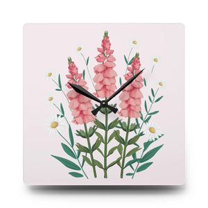 Snapdragon Flowers Acrylic Wall Clock Two Sizes - Dipaliz - Clocks
