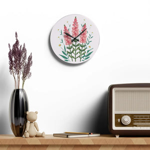 Snapdragon Flowers Acrylic Wall Clock Two Sizes - Dipaliz - Clocks