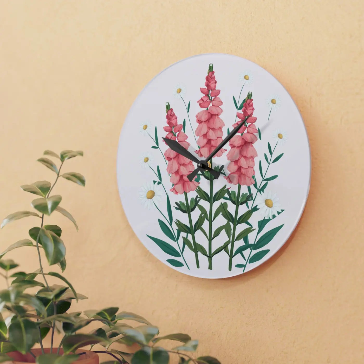 Acrylic Wall Clock - Snapdragon Flowers Two Size Options - Dipaliz - Home Decor