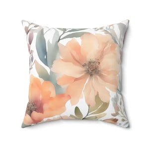 Pastel Large Flowers Spun Polyester Square Pillow - Dipaliz - 20’’ × - Throw Pillows