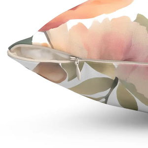 Pastel Large Flowers Spun Polyester Square Pillow - Dipaliz - Throw Pillows