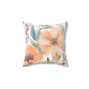 Pastel Large Flowers Spun Polyester Square Pillow - Dipaliz - Throw Pillows