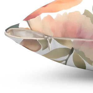 Pastel Large Flowers Spun Polyester Square Pillow - Dipaliz - Throw Pillows