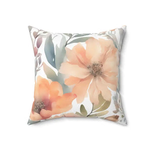 Pastel Large Flowers Spun Polyester Square Pillow - Dipaliz - Throw Pillows