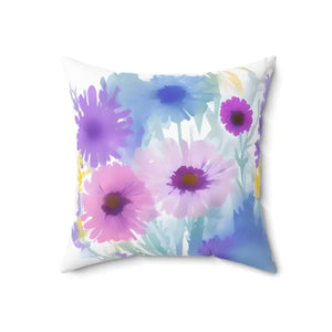 Polyester Square Pillow Pink Flowers Chic Home Decor - Dipaliz - 18’’ × - Throw Pillows