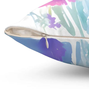 Polyester Square Pillow Pink Flowers Chic Home Decor - Dipaliz - Throw Pillows