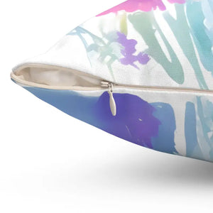 Polyester Square Pillow Pink Flowers Chic Home Decor - Dipaliz - Throw Pillows