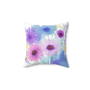 Polyester Square Pillow Pink Flowers Chic Home Decor - Dipaliz - Throw Pillows