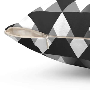 Polyester Square Pillow - Vibrant Triangular Pattern - Dipaliz - Throw Pillows