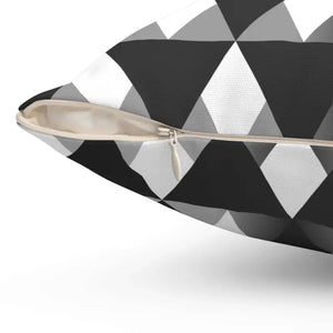 Polyester Square Pillow - Vibrant Triangular Pattern - Dipaliz - Throw Pillows