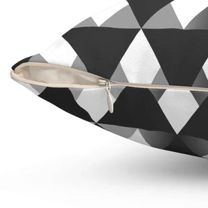 Polyester Square Pillow - Vibrant Triangular Pattern - Dipaliz - Throw Pillows