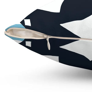 Polyester Square Pillow White Abstract Pattern Modern Luxury - Dipaliz - Throw Pillows