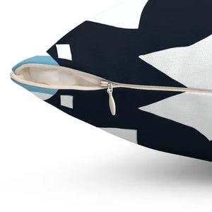 Polyester Square Pillow White Abstract Pattern Modern Luxury - Dipaliz - Throw Pillows