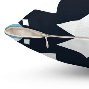 Polyester Square Pillow White Abstract Pattern Modern Luxury - Dipaliz - Throw Pillows