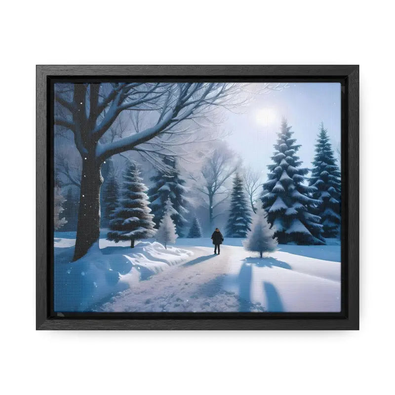 Transform your Space with Snow Capped Winter Trees Canvas - 10″ x 8″ / Black / Premium Gallery Wraps (1.25″)