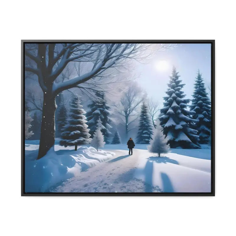 Transform your Space with Snow Capped Winter Trees Canvas - 30″ x 24″ / Black / Premium Gallery Wraps (1.25″)