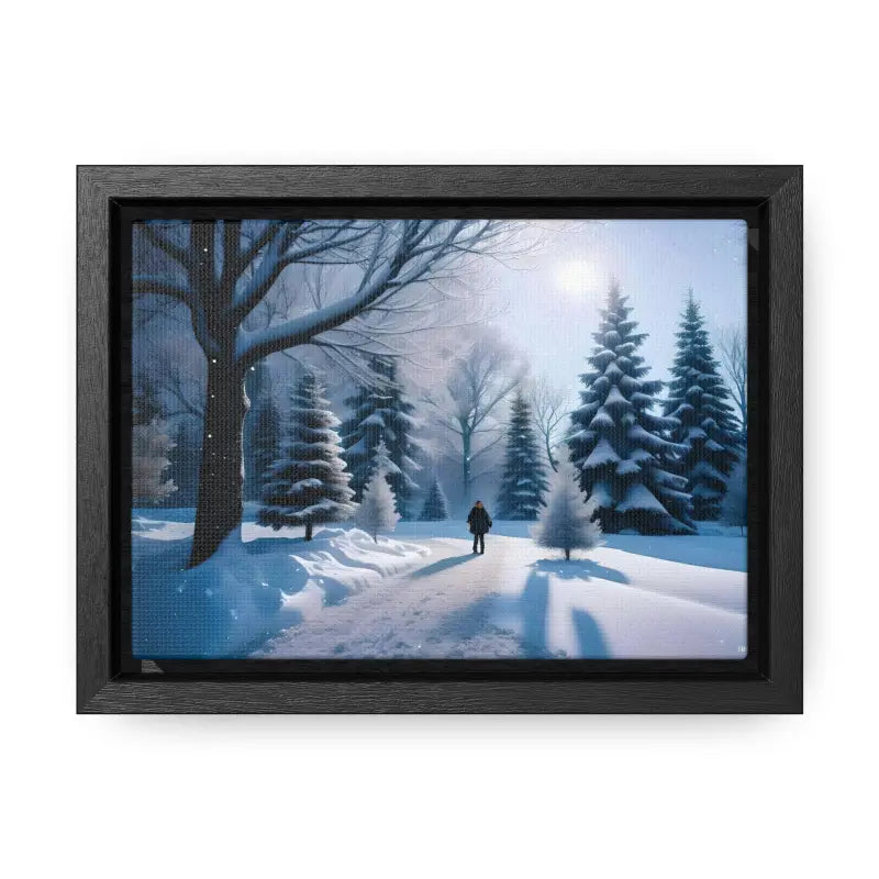 Transform your Space with Snow Capped Winter Trees Canvas - 7’’ x 5’’ / Black / Premium Gallery Wraps (1.25″)