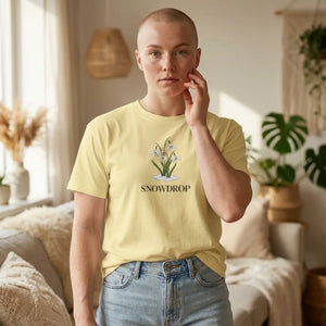 Vintage Snowdrop Floral Boxy Tee - Soft Cotton Spring - Dipaliz - T-shirts