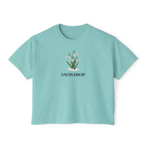 Vintage Snowdrop Floral Boxy Tee - Soft Cotton Spring - Dipaliz - T-shirts