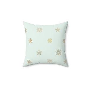 Snowflake Print Polyester Square Pillow - Cozy Winter Decor - Dipaliz - 14’’ × - Throw Pillows