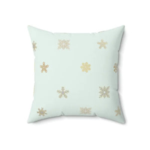 Snowflake Print Polyester Square Pillow - Cozy Winter Decor - Dipaliz - 18’’ × - Throw Pillows