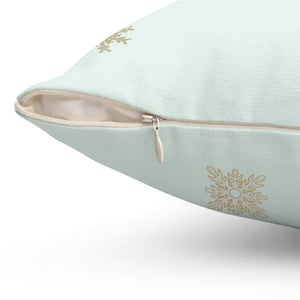 Snowflake Print Polyester Square Pillow - Cozy Winter Decor - Dipaliz - Throw Pillows