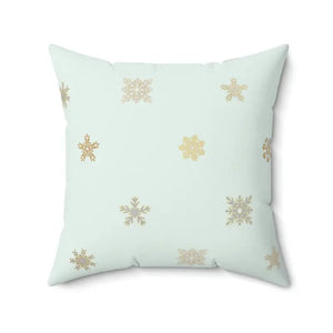 Snowflake Print Polyester Square Pillow - Cozy Winter Decor - Dipaliz - Throw Pillows