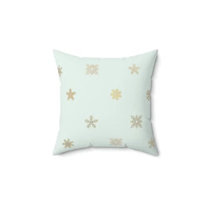 Snowflake Print Polyester Square Pillow - Cozy Winter Decor - Dipaliz - Throw Pillows
