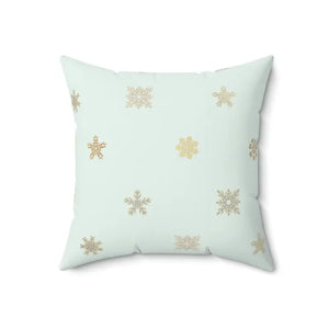 Snowflake Print Polyester Square Pillow - Cozy Winter Decor - Dipaliz - Throw Pillows