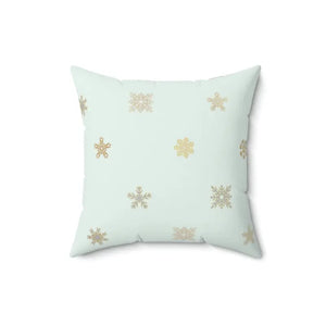 Snowflake Print Polyester Square Pillow - Cozy Winter Decor - Dipaliz - Throw Pillows