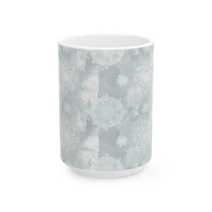 Snowflake Pattern Ceramic Mug - Winter Holiday Coffee Cup - Dipaliz - 15oz - Mugs