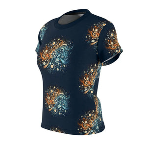 Elegant Snowflake Pattern Cut and Sew Tee Polyester - Dipaliz - T-shirts