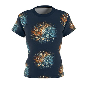 Elegant Snowflake Pattern Cut and Sew Tee Polyester - Dipaliz - T-shirts