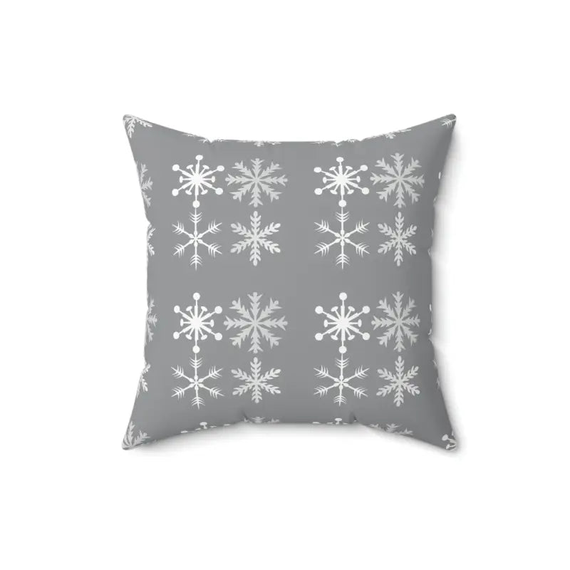 Cozy Up with the Silver Snowflakes Polyester Pillow Bliss - Home Decor