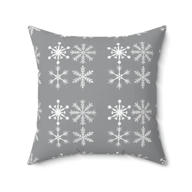 Cozy Up with the Silver Snowflakes Polyester Pillow Bliss - Home Decor