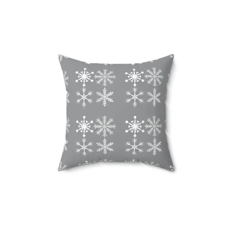 Cozy Up with the Silver Snowflakes Polyester Pillow Bliss - Home Decor