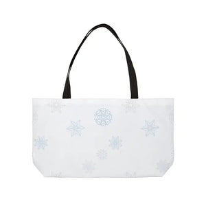 Bags - Snowflake Weekender Tote Bag - Lightweight Winter Travel - Dipaliz 24’’ × 13’’